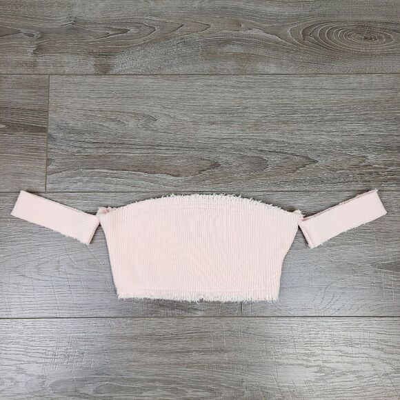 Hot & Delicious Light Pink Off The Shoulder Bandeau Top Small - Picture 11 of 16